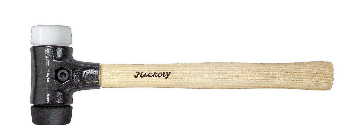 Kunststoffhammer Safety mittelweich/sehr hart mit Hickorystiel, runder Schlagkopf - 26660