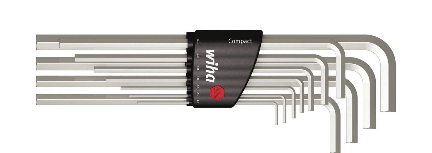 Stiftsleutelset in Compact houder zeskant 12-delig hoogglans vernikkeld - 36451