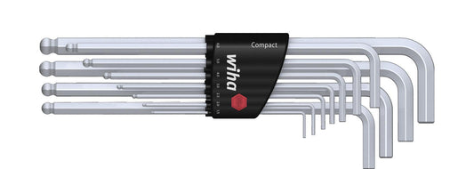 Stiftsleutelset in Compact houder zeskantkogelkop 12-delig mat verchroomd - 36453