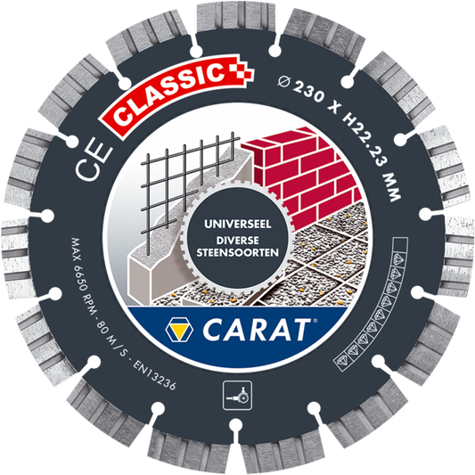 CARAT DIAMANTZAAG UNIVERSEEL Ø230x22,23MM, CE CLASSIC