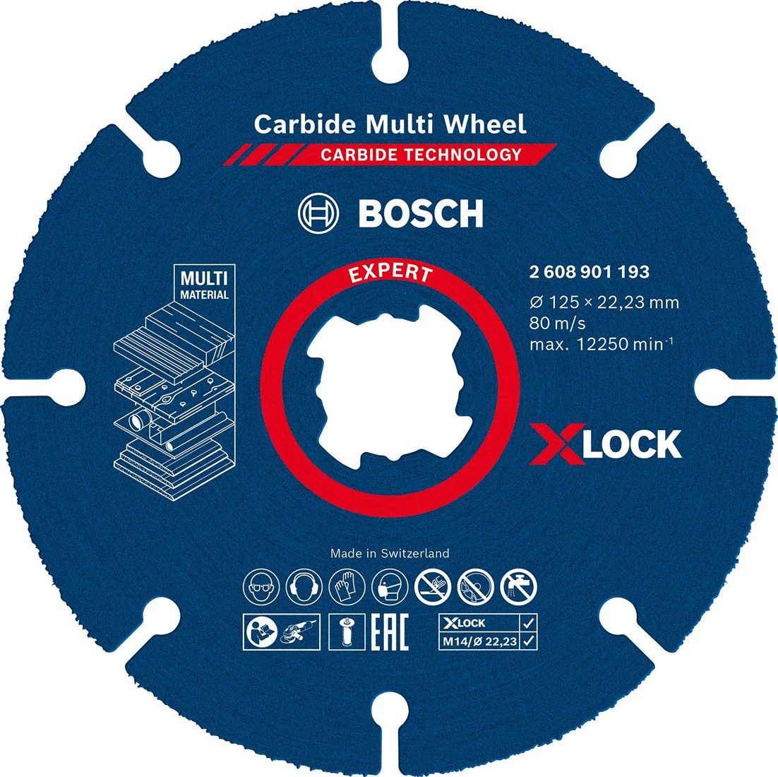 Bosch EXPERT X-LOCK Doorslijpschijf Carbide Multi Wheel 125mm - 2608901193