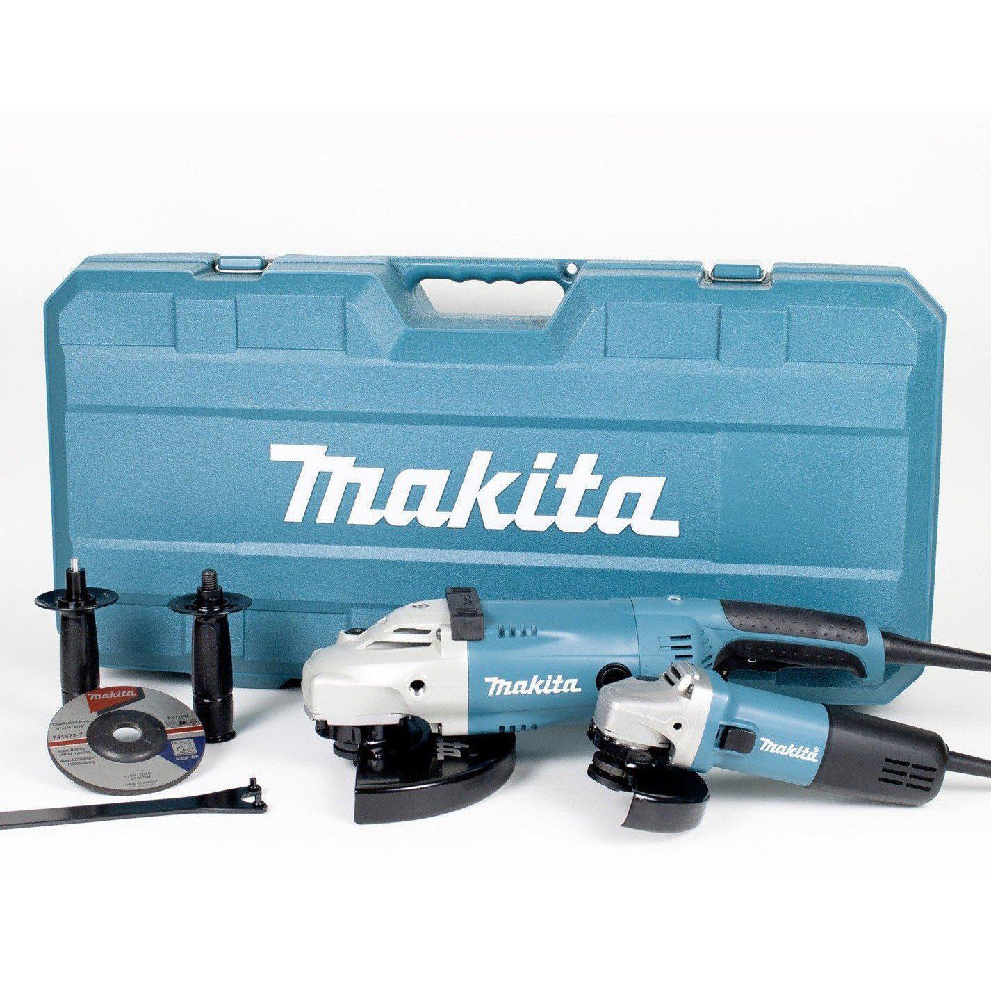 Makita DK0052G Haakse Slijper Set 230V 230mm+125mm in Koffer