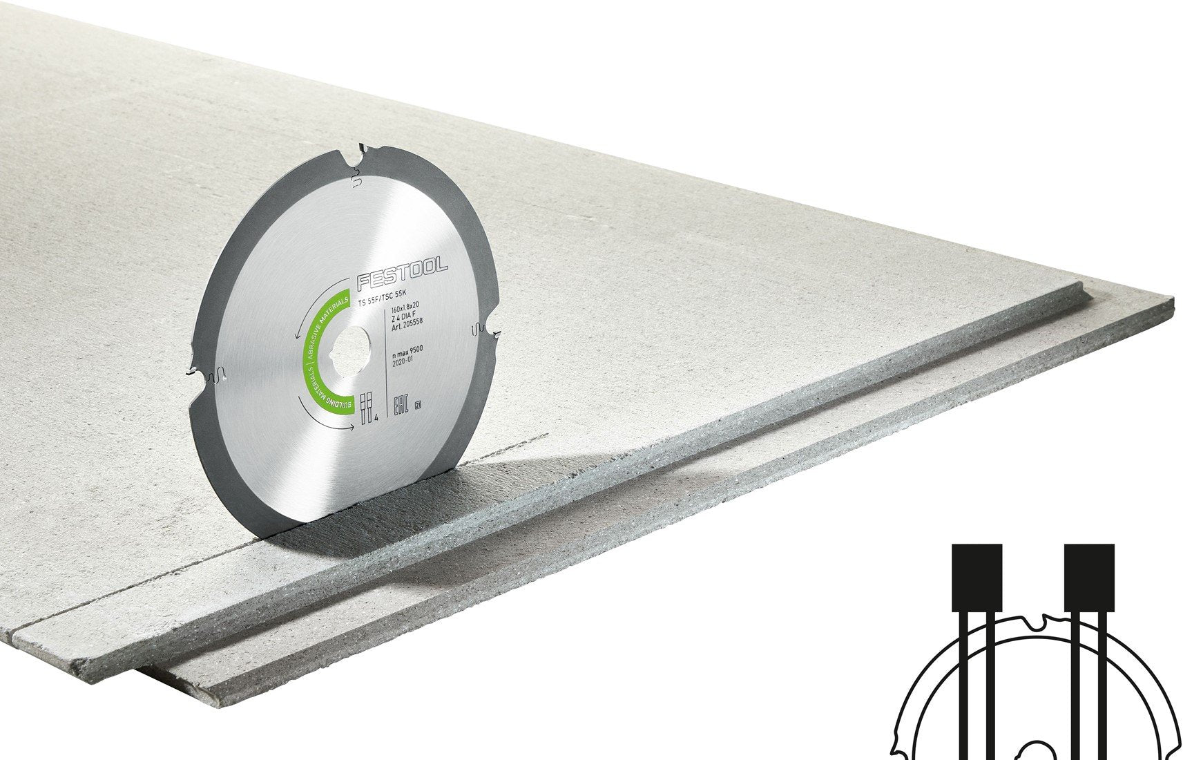 Festool Diamant Cirkelzaagblad Abrasive Materials DIA 160x1,8x20 F4 - 205558