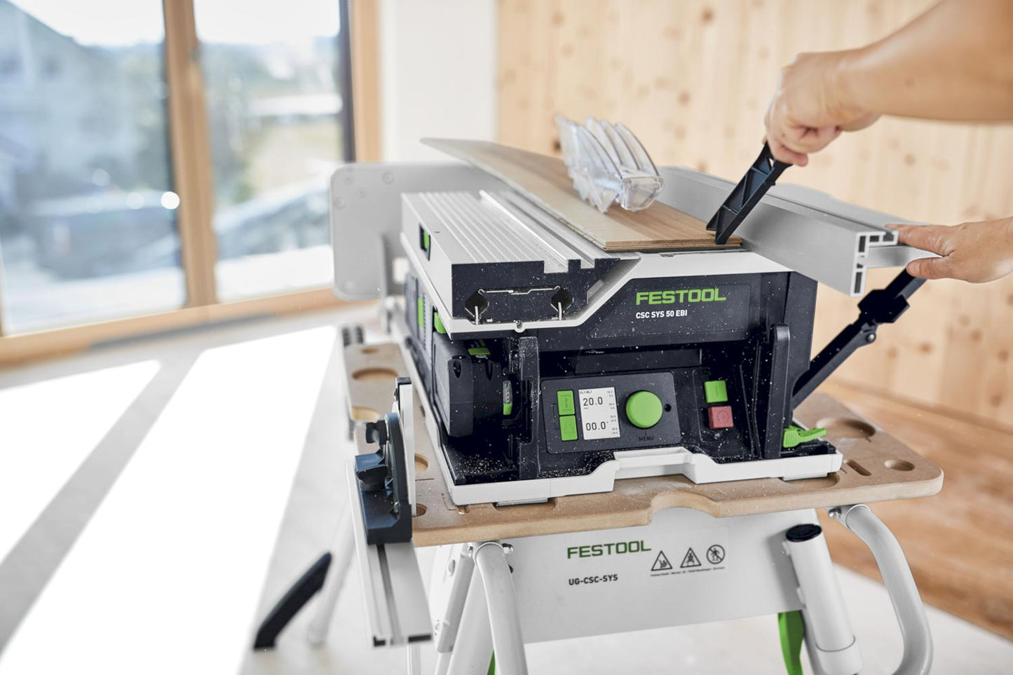 CSC SYS 50 EBI-Basic-Set Accu Tafelcirkelzaag 2x18V Basic Body met Onderstel - 577371